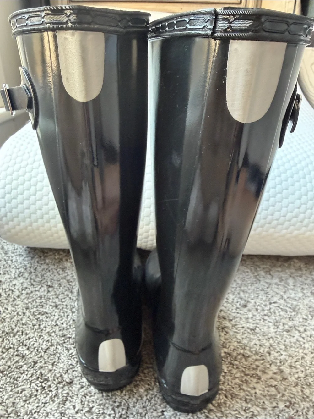 Hunter Gloss Black Knee-High Rain Boots